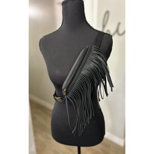 Women Faux Leather Hip Clip Purse Bag Fringe Waist Bag Fanny Pack Boho